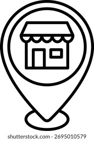 Store Location Line Icon Vector