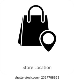 Store Location and pin icon concept