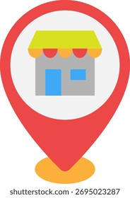 Store Location Pin Icon Flat Vector Illustration