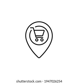 Localización simple Icono de línea delgada ilustración vectorial