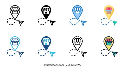 Store locator icon set multiple style collection 
