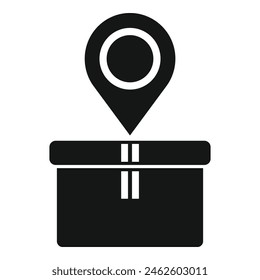 Icono de localizador de tienda de paquetes Vector simple. Insignia de destino. Ubicación del puntero