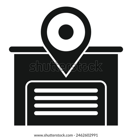 Store locator street icon simple vector. Retail near. Mark position