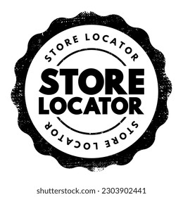 Localizador de tiendas - función de sitio web que permite a los clientes encontrar salidas físicas de un minorista, sello de concepto de texto