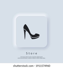 Store logo. Online Shop Logo. Shopping icon. Fashion store. Vector. UI icon. Neumorphic UI UX white user interface web button.