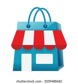 Store Logo Vector, Online Shop Logo Design Template. 