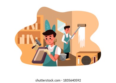 Store Maintenance Vector Illustration concept. Can use for web banner, infographics, hero images. Flat illustration isolated on white background.