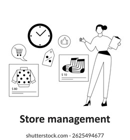 Store  management Vector illustration which can easily modify or edit

