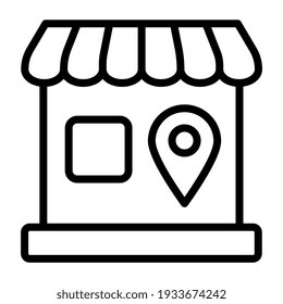 Store with map marker, store location icon