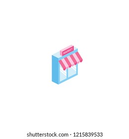 Store market isometric 3d icon. Creative illustration idea.