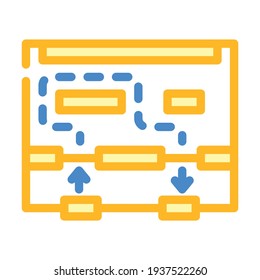 vector de icono de color del mapa de movimiento de almacenamiento. signo de mapa de movimiento de tienda. ilustración de símbolo aislado