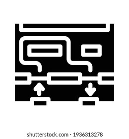 store movement map glyph icon vector. store movement map sign. isolated contour symbol black illustration