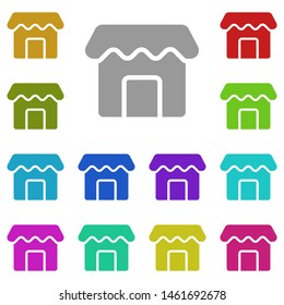store multi color icon. Simple glyph, flat vector of web icons for UI and UX, website or mobile application