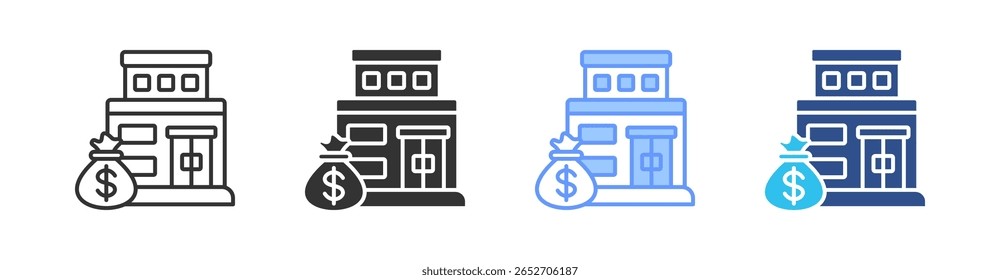 Store Multi Style Icon Set Vector