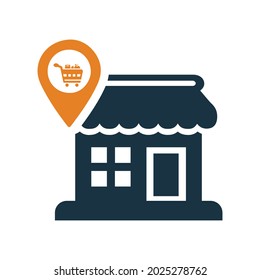 Store, navigation icon. Simple color vector.