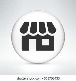 Store on White Round Button