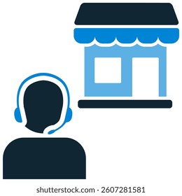 Store online help icon vector. Symbol for support, customer service, FAQ, and live chat. Ideal for ecommerce platforms, user assistance, and help centers.