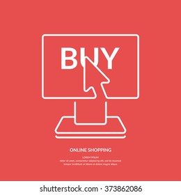 Store Online. Icons and illustrations for design, website, infographic, poster, advertising.