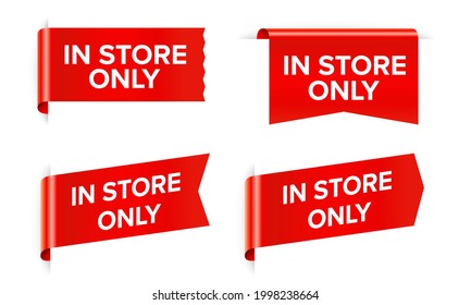 In store only sticker and tag isolated on white background