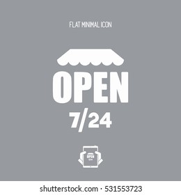Store open 7/24 - Vector web icon