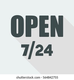 Store open 7/24 - Vector web icon