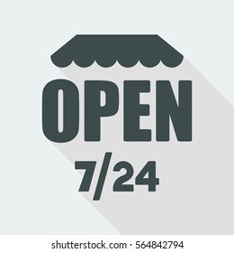 Store open 7/24 - Vector web icon