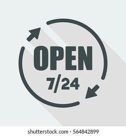 Store open 7/24 - Vector web icon