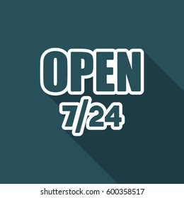 Store open 7/24 - Vector web icon