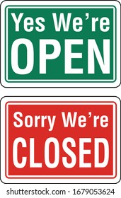 Store open closed sign we are open we are closed door sign office business 