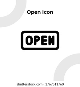 Store Open Icon with Outline Style, Vector Editable