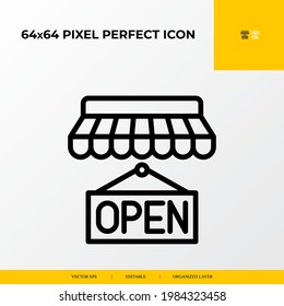 Iconos de línea de vectores relacionados con comercio electrónico.Iconos perfectos de 64x64 píxeles
