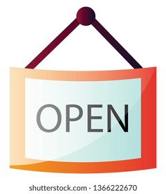 Store Open paper sign vector illustration on a white background