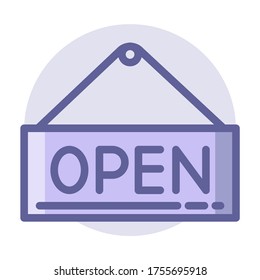 Almacenar - vector de signo abierto - icono de color