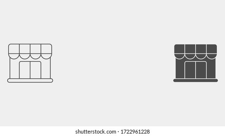 Store outline and filled vector icon sign symbol