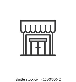 Store outline icon. linear style sign for mobile concept and web design. Market simple line vector icon. Symbol, logo illustration. Pixel perfect vector graphics