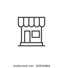 Store outline icon. linear style sign for mobile concept and web design. Shop simple line vector icon. Symbol, logo illustration. Pixel perfect vector graphics