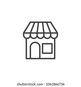 Store outline icon. linear style sign for mobile concept and web design. Shop simple line vector icon. Symbol, logo illustration. Pixel perfect vector graphics