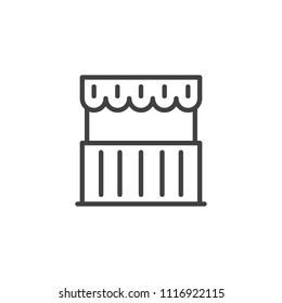 Store outline icon. linear style sign for mobile concept and web design. Market stall line vector icon. Shop symbol, logo illustration. Pixel perfect vector graphics