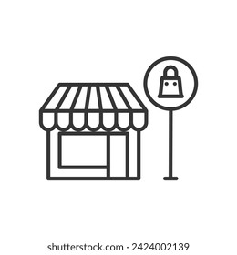 store outline icon pixel perfect for website or mobile app
