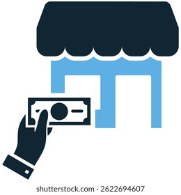 Store payment icon vector for checkout, transaction, and retail point of sale. Ideal for app design, e-commerce interface, and digital buying system.