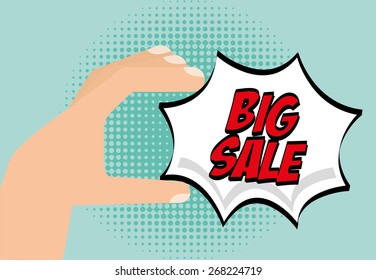 store pop art label design, vector illustration eps10 graphic 