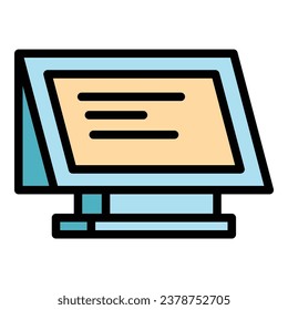 Almacenar el vector de contorno de icono de posmáquina. Punto de pantalla. Registrar el color de caja