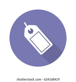 Store price tag flat design long shadow icon. Vector silhouette symbol