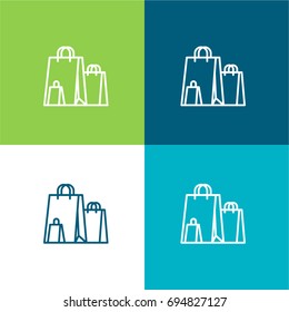 Store Purchase green and blue material color minimal icon or logo design