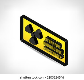 Store for radioactive substances. Isometric Icon. Vector illustration.