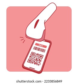 Store reading type QR code payment,vector illustration
barcode, QR code payment shopping 