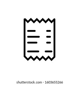 Store Receipt Symbol Icon Vector Illustration