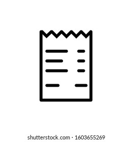 Store Receipt Symbol Icon Vector Illustration