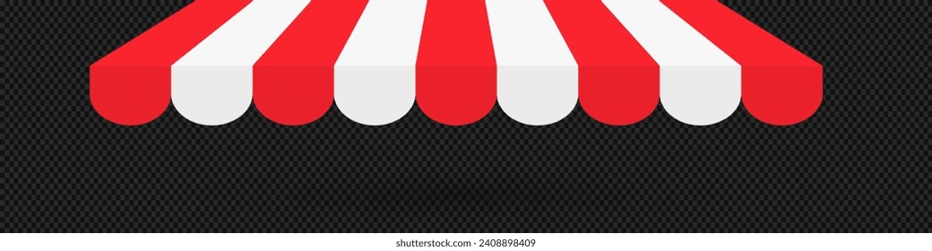 Store red and white canopy tent vector