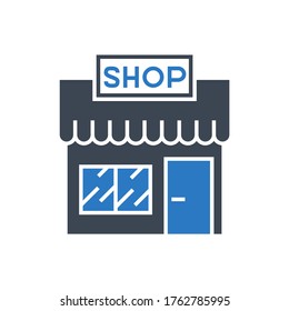 Store Related Vector Glyph Icon. Isolated on White Background. Vector Illustration.